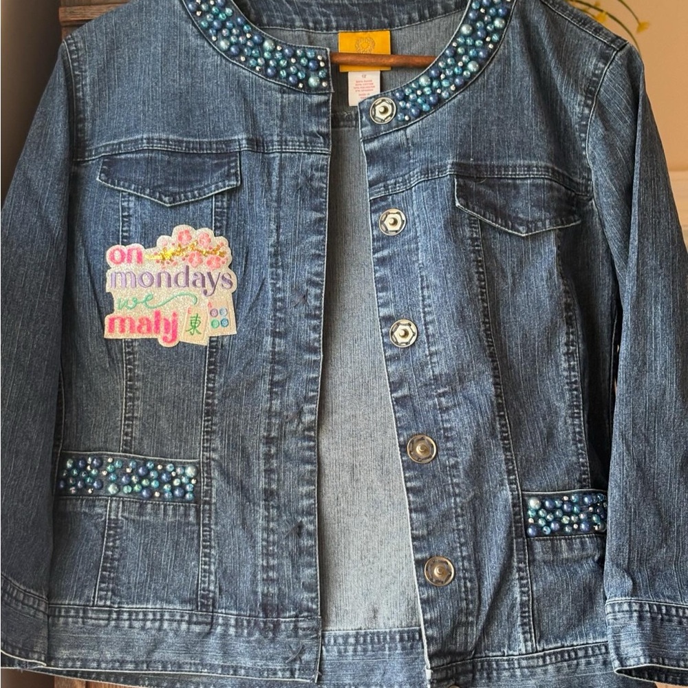 Ruby Rd. Kids Blue Jean Jacket with Beaded Details
